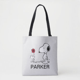Peanuts   Snoopy & Woodstock Rood & Zwart Draagtas
