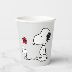 Peanuts   Snoopy & Woodstock Rood & Zwart Papieren Bekers