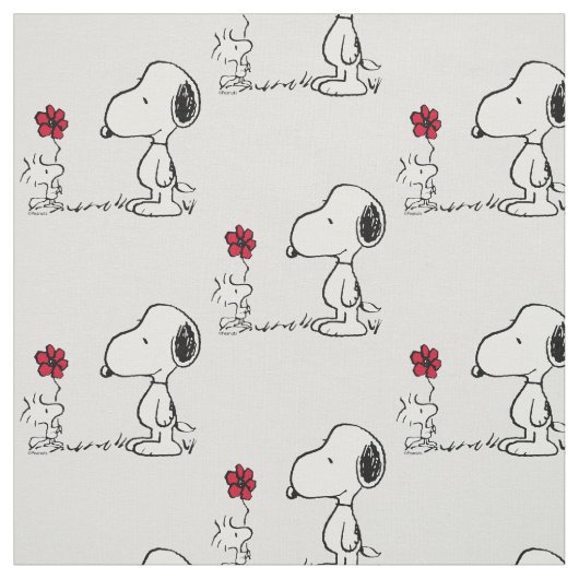 Peanuts | Snoopy & Woodstock Rood & Zwart Stof (Swatch)