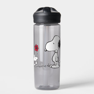 Peanuts Snoopy & Woodstock Rood & Zwart Waterfles