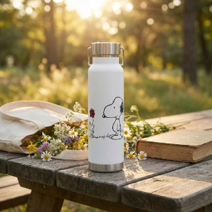 Peanuts Snoopy & Woodstock Rood & Zwart Waterfles