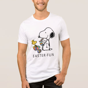 Peanuts Snoopy & Woodstock Schilderij Eieren Tri-Blend Shirt