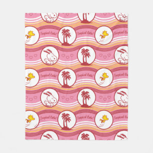 Peanuts Snoopy & Woodstock Tropische Cutie Fleece Deken