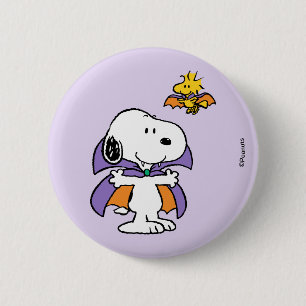 Peanuts Snoopy Woodstock Vampier Halloween Ronde Button 5,7 Cm
