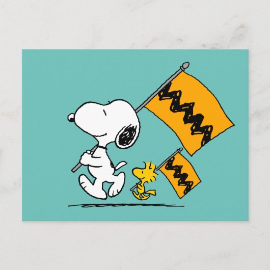 Peanuts | Snoopy & Woodstock Vlaggen Briefkaart (Voorkant)