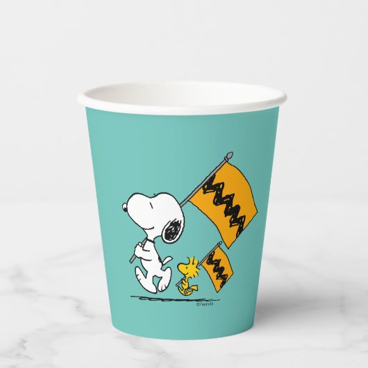 Peanuts | Snoopy & Woodstock Vlaggen Papieren Bekers (Voorkant)