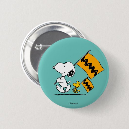 Peanuts | Snoopy & Woodstock Vlaggen Ronde Button 5,7 Cm (Voorkant /achterkant)