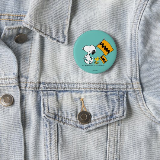 Peanuts | Snoopy & Woodstock Vlaggen Ronde Button 5,7 Cm (In situ)