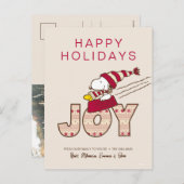 Peanuts | Snoopy & Woodstock Vrolijke sleerit Feestdagenkaart (Voorkant / Achterkant)