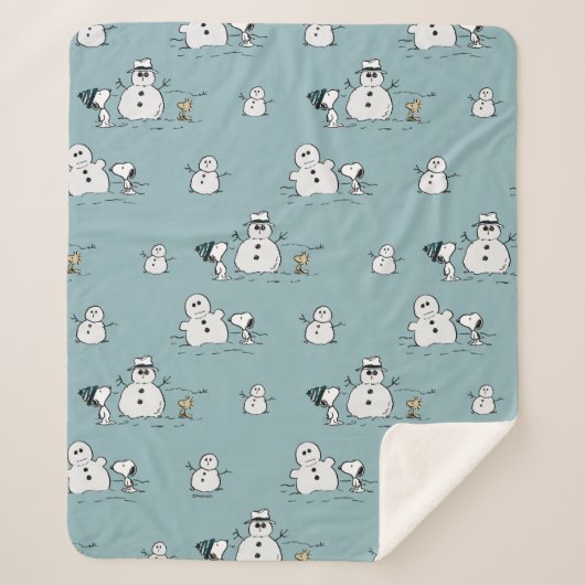 Peanuts | Snoopy & Woodstock Winter Break Patroon Sherpa Deken (Voorkant)