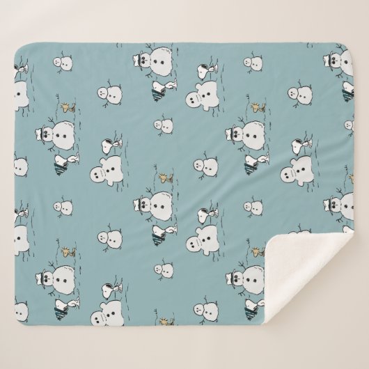 Peanuts | Snoopy & Woodstock Winter Break Patroon Sherpa Deken (Voorkant (horizontaal))