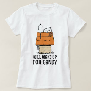 Peanuts   Snoopy wordt wakker voor Snoep T-shirt