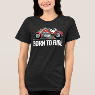 Peanuts Snoopy & Zijn Motorfiets Tri-Blend Shirt