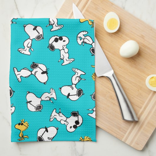 Peanuts | Snoopy & Zonnebrilpatroon Theedoek (Quarter Fold)