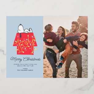 Peanuts   Snoopy's Holiday Dreamer Family Foto Folie Feestdagen Briefkaart