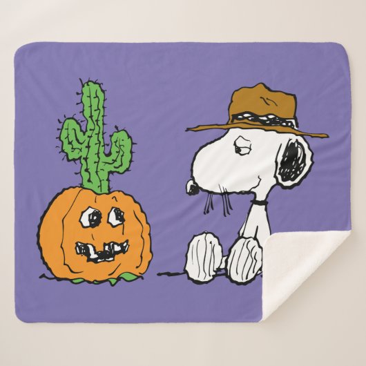 Peanuts | Spike's Desert Halloween Sherpa Deken (Voorkant (horizontaal))