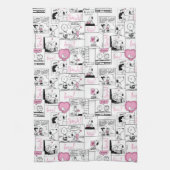 Peanuts | Valentijn Hart Liefde Patroon Theedoek (Verticaal)