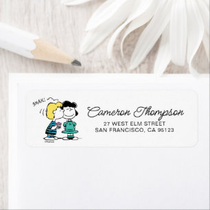 Peanuts   Valentine's Day   Lucy & Schroeder Kiss Etiket