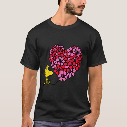 Peanuts - Valentines - Floral Heart  T-shirt (Voorkant)