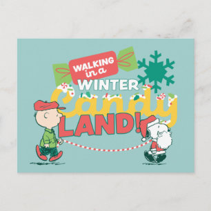 Peanuts   Wandelen in een Winter Candy Land! Feestdagenkaart