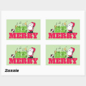 Peanuts | Wees vrolijk met Kerstmis Rechthoekige Sticker (Vel)