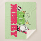 Peanuts | Wees vrolijk met Kerstmis Sherpa Deken (Voorkant)