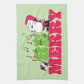 Peanuts | Wees vrolijk met Kerstmis Theedoek (Verticaal)