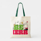Peanuts | Wees vrolijk met Kerstmis Tote Bag (Achterkant)