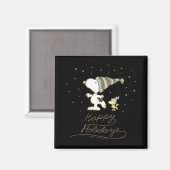 Peanuts Winter Skating T Shirt Magneet (Voorkant / Achterkant)