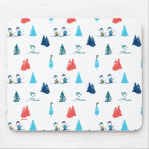 Peanuts   Winter Skiing the Slopes Pattern Muismat