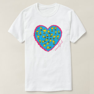 Peanuts   Woodstock Blue Heart T-shirt