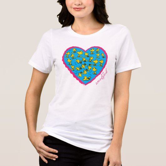 Peanuts | Woodstock Blue Heart Tri-Blend Shirt (Voorkant)