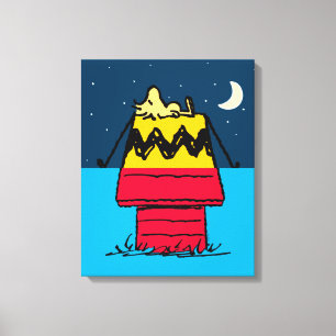 Peanuts Woodstock Camping Half & Half Canvas Afdruk