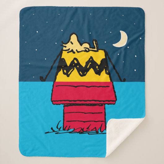 Peanuts | Woodstock Camping Half & Half Sherpa Deken (Voorkant)