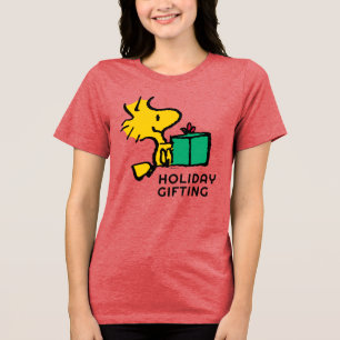 Peanuts Woodstock Kerstcadeau Tri-Blend Shirt