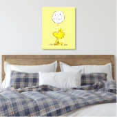 Peanuts | Woodstock-luidsprekers Canvas Afdruk (Insitu (Slaapkamer))