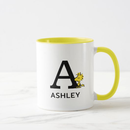 Peanuts | Woodstock Naam & Monogram A Mok (Rechts)