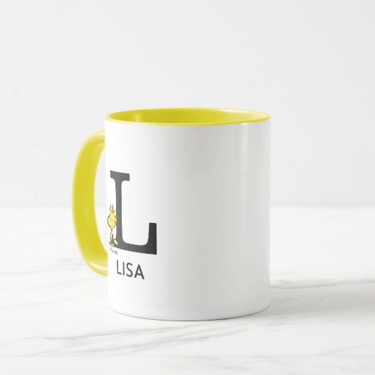 Peanuts | Woodstock Naam & Monogram L Mok (Voorkant links)