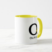 Peanuts | Woodstock Naam & Monogram O Mok (Voorkant rechts)