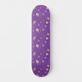 Peanuts | Woodstock Paarse hartpatroon Skateboard (Voorkant)