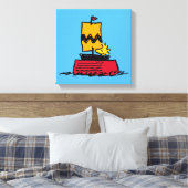 Peanuts | Woodstock Snoopy Dish Zeilboot Canvas Afdruk (Insitu (Slaapkamer))