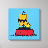Peanuts | Woodstock Snoopy Dish Zeilboot Canvas Afdruk (Voorkant)
