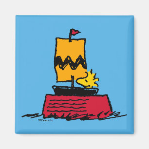 Peanuts Woodstock Snoopy Dish Zeilboot Magneet