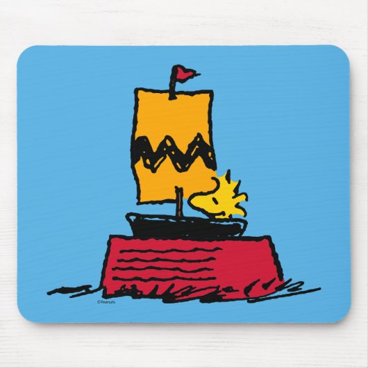 Peanuts | Woodstock Snoopy Dish Zeilboot Muismat (Voorkant)