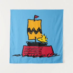Peanuts Woodstock Snoopy Dish Zeilboot Wandkleed