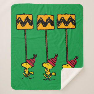 Peanuts Woodstock & Vrienden Teken maart Sherpa Deken