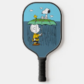 Peanuts | Zonnige dag regenachtige dag half & half Pickleball Paddle (Voorkant)