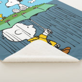 Peanuts | Zonnige dag regenachtige dag half & half Sherpa Deken (3/4)