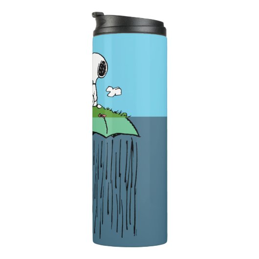 Peanuts | Zonnige dag regenachtige dag half & half Thermosbeker (Geroteerd rechts)