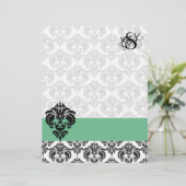 PeaPod Damask Monogram Letterkop (Staand voorkant)